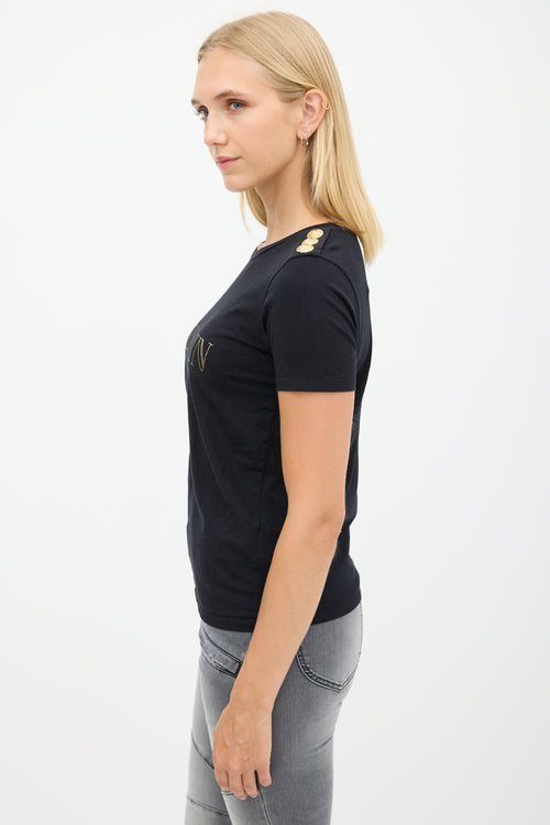 Balmain Black & Gold Logo T-Shirt