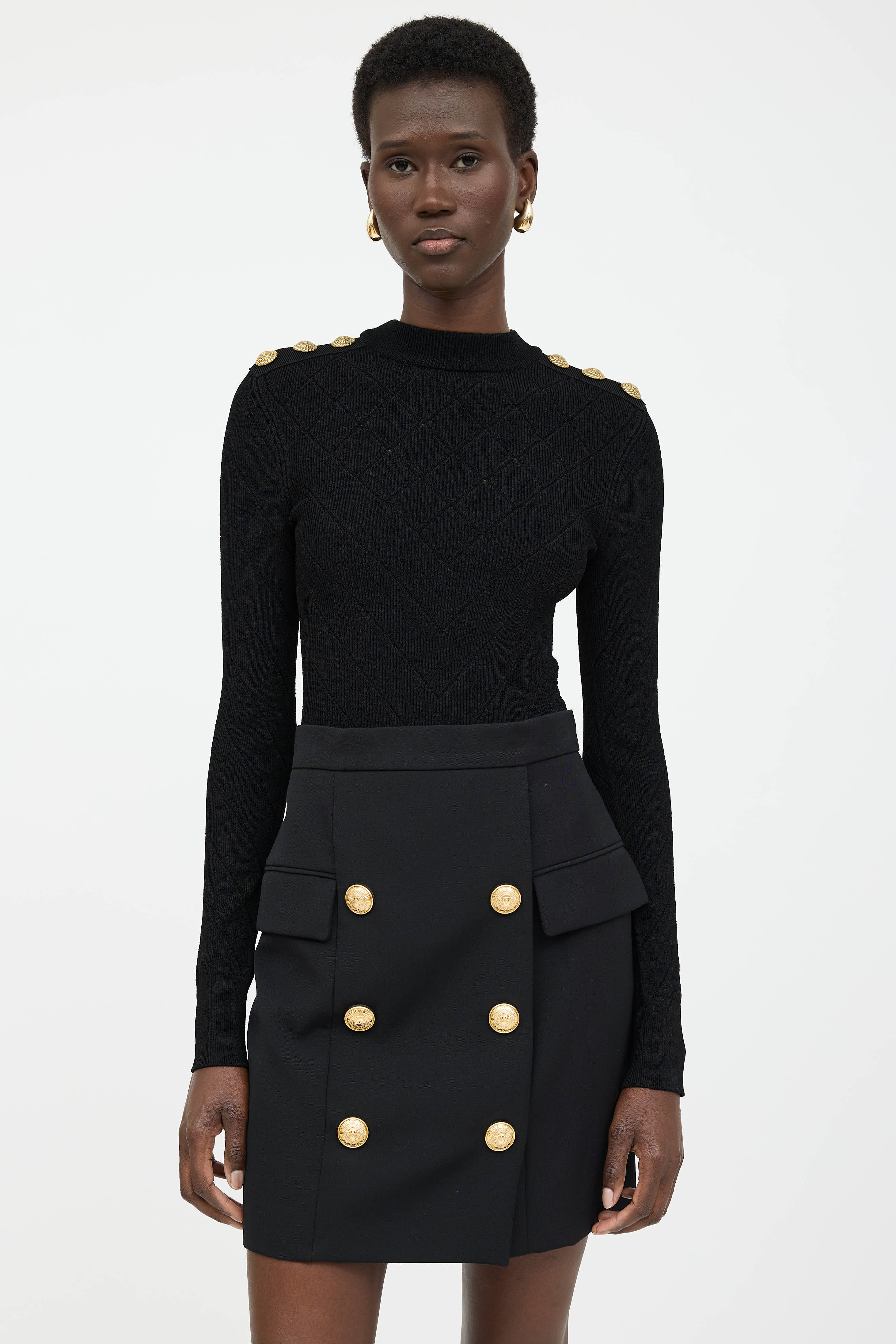 Balmain Knit Open Back Bodysuit