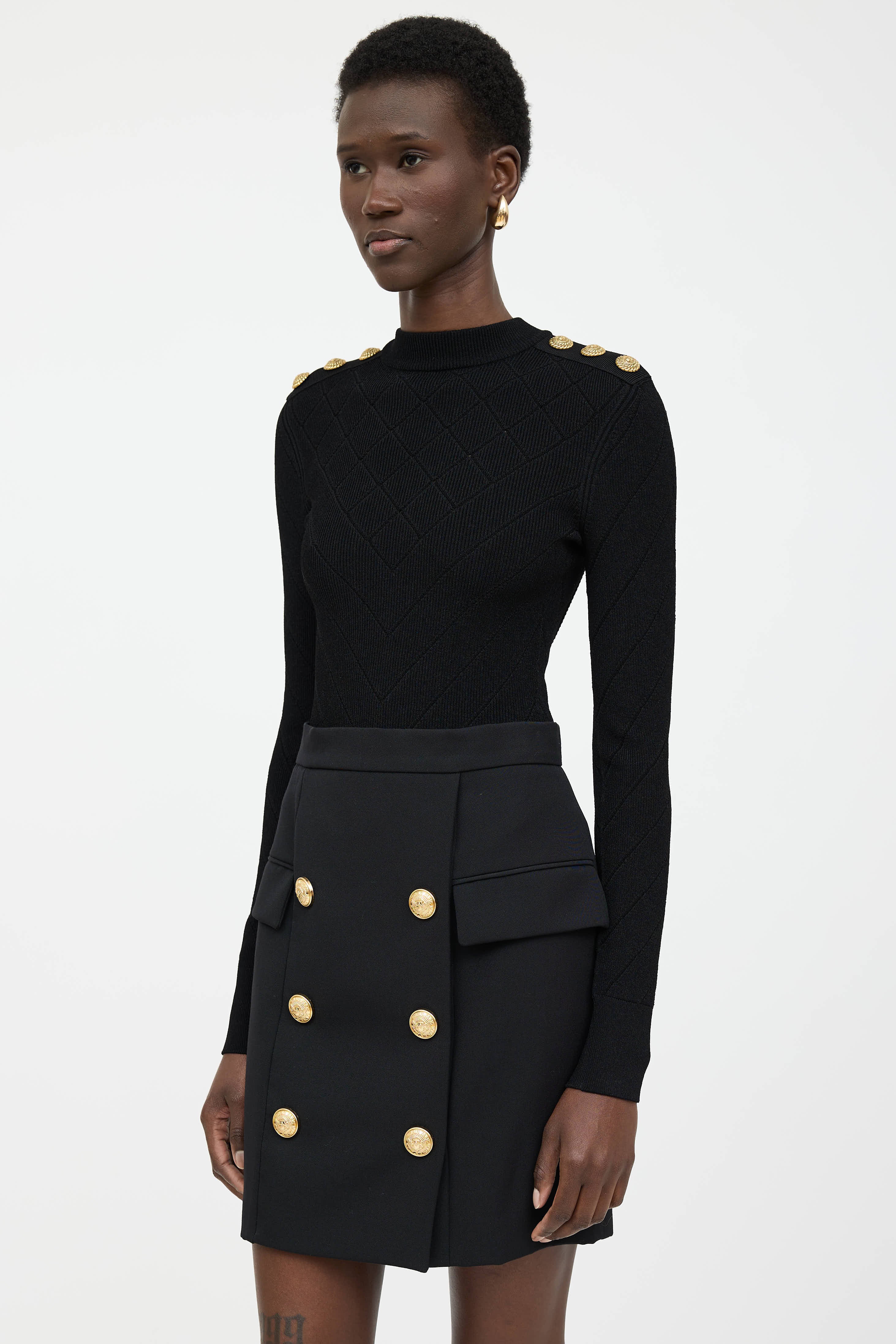 Balmain Knit Open Back Bodysuit