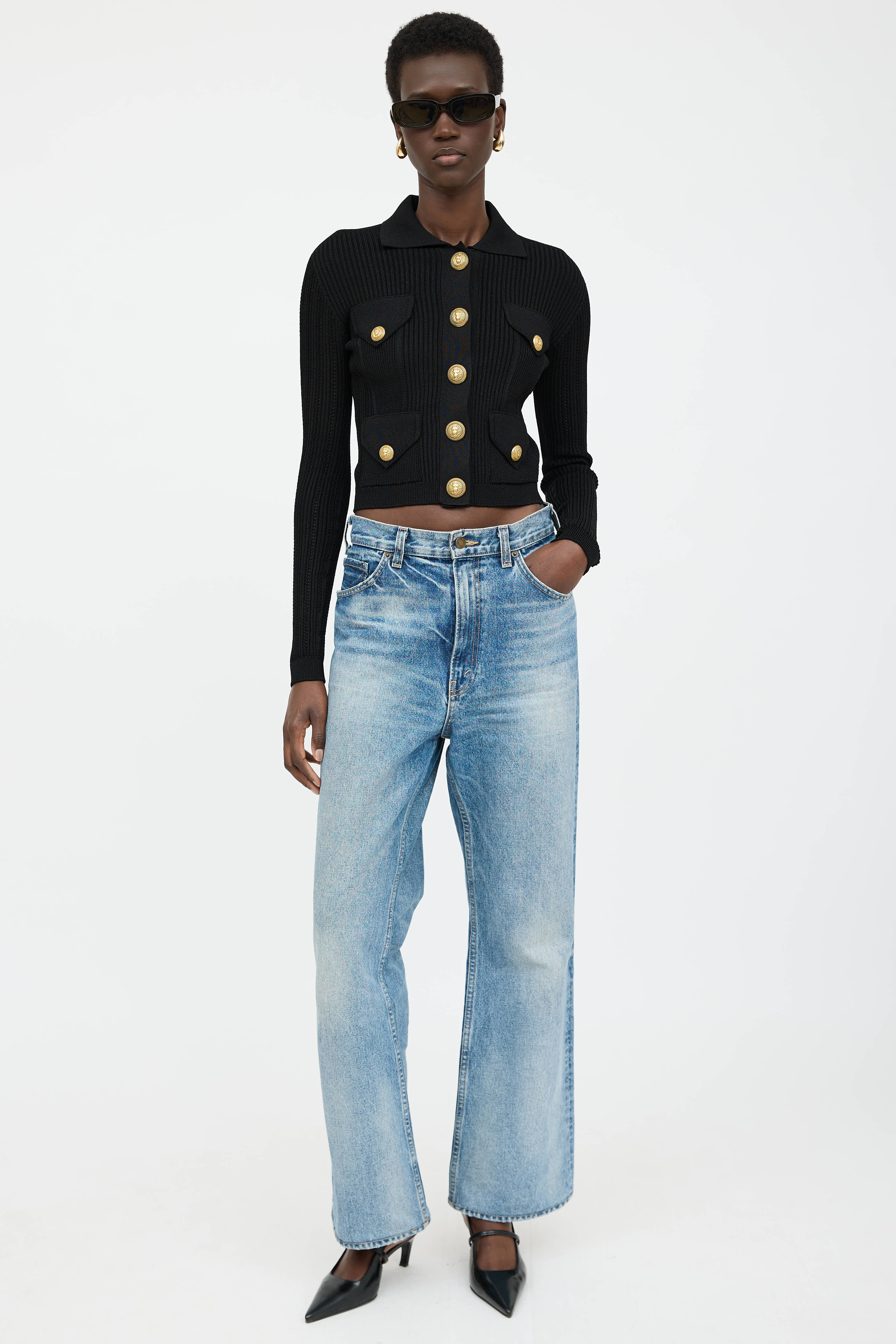 Balmain Knit Rib Cardigan