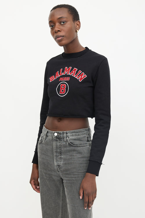 Balmain Cropped Logo Sweatshirt