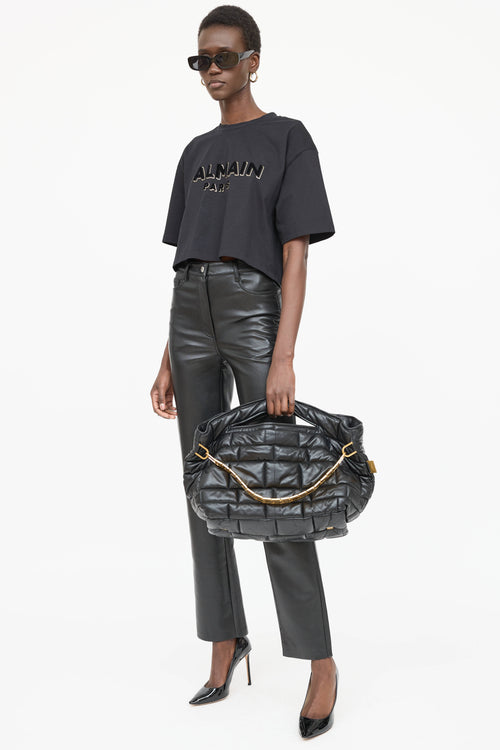 Balmain Quilted Leather Fortune Bag