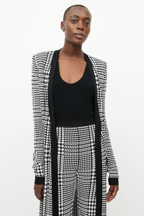 Balmain Black & White Houndstooth Knit Co-Ord Set
