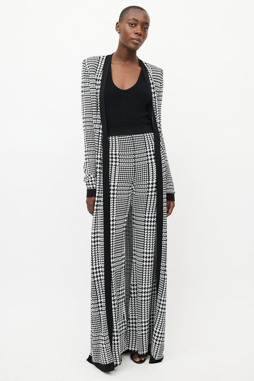 Balmain Black & White Houndstooth Knit Co-Ord Set