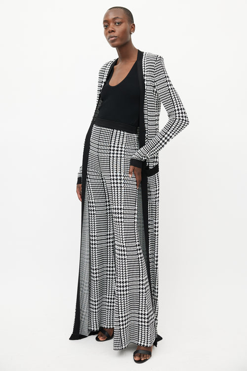Balmain Black & White Houndstooth Knit Co-Ord Set