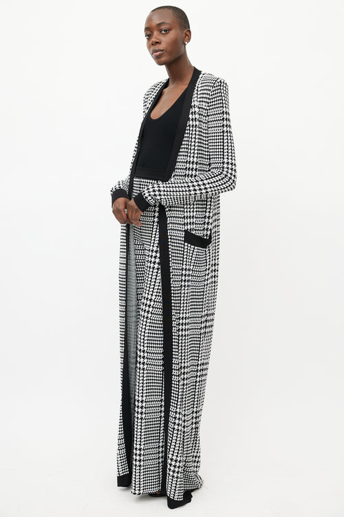 Balmain Black & White Houndstooth Knit Co-Ord Set