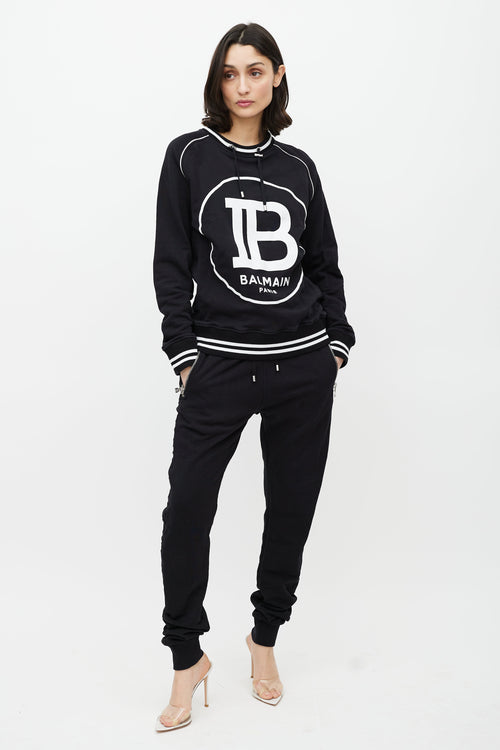 Balmain Black & White Logo Sweatshirt