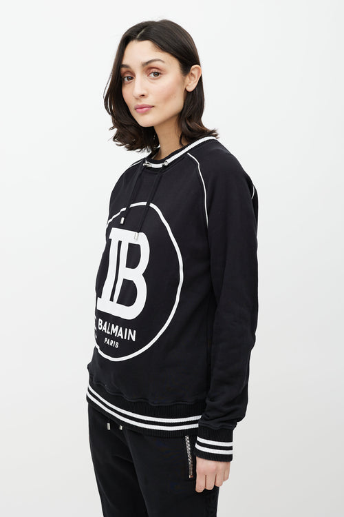 Balmain Black & White Logo Sweatshirt