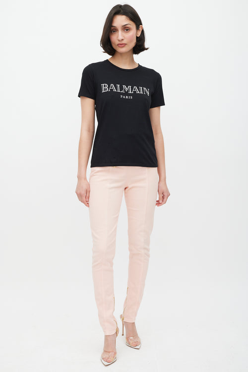 Balmain Black & White Logo T-Shirt