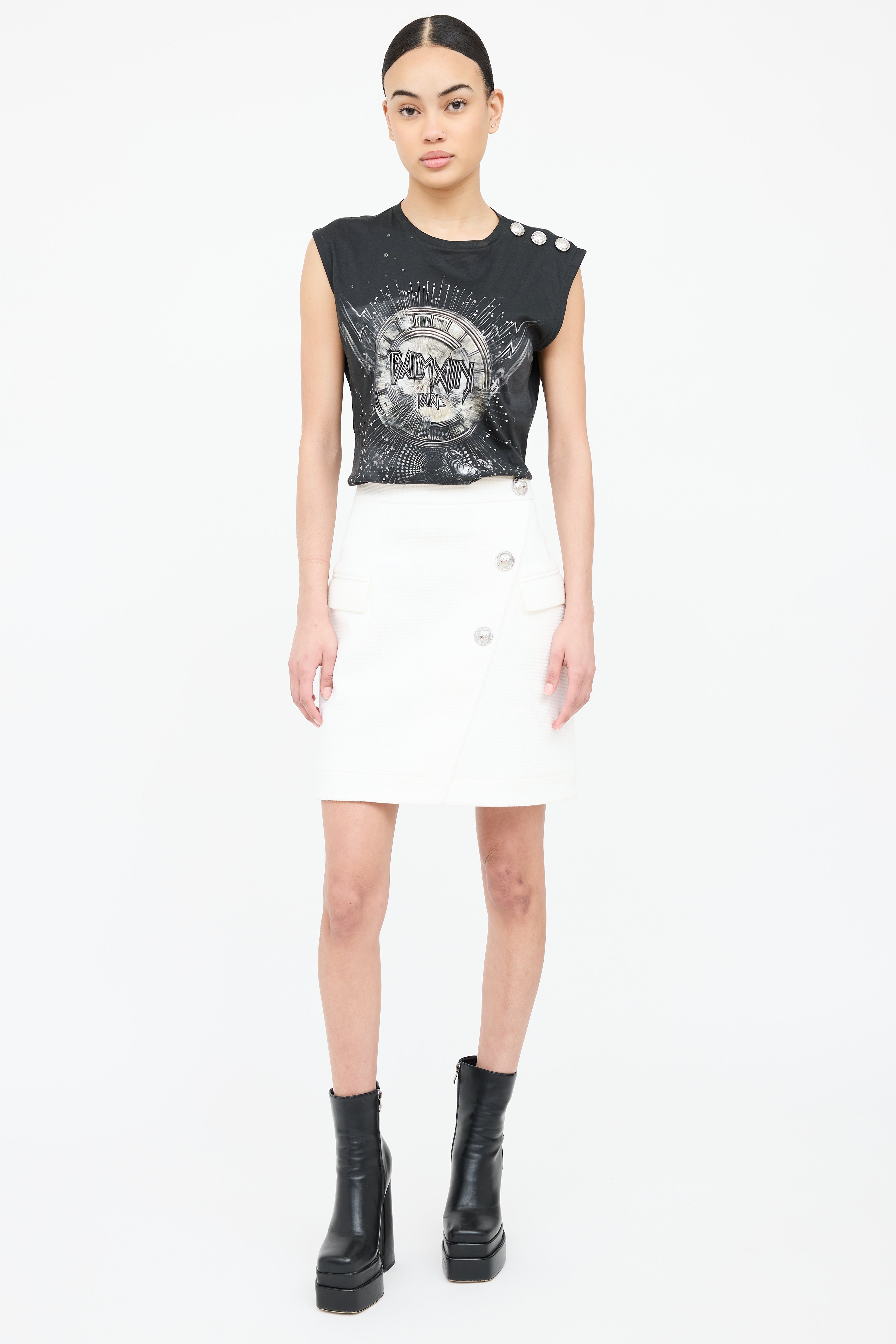 Balmain Graphic Cotton Tank