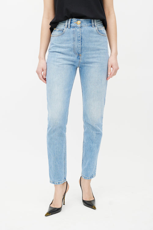 Balmain Blue & Gold Slim Jeans