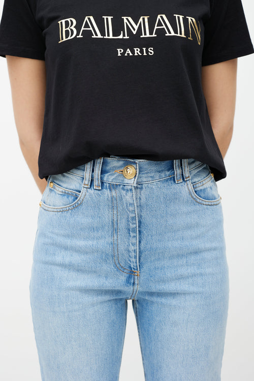 Balmain Blue & Gold Slim Jeans