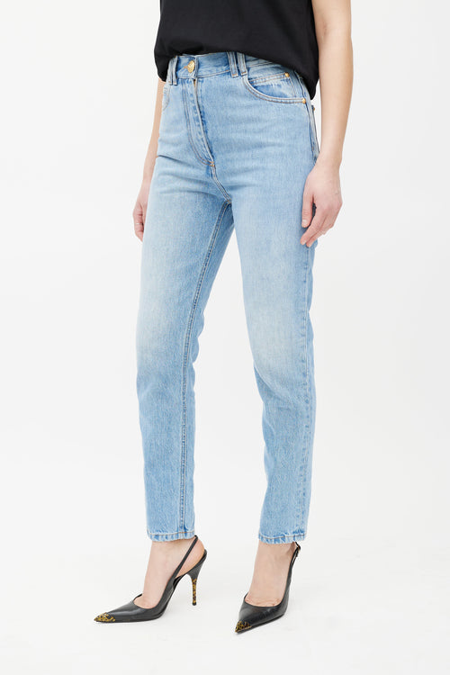 Balmain Blue & Gold Slim Jeans
