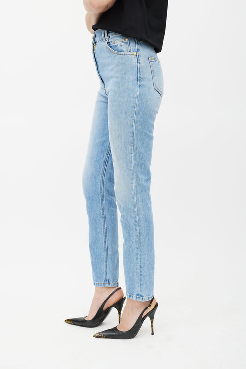 Balmain Blue & Gold Slim Jeans