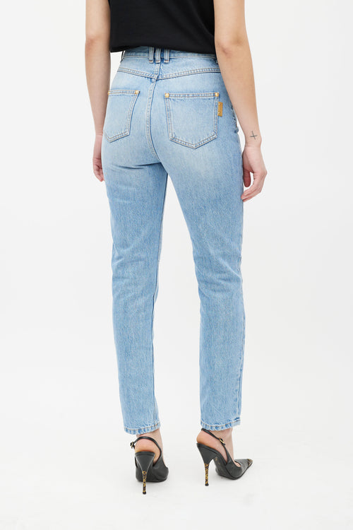 Balmain Blue & Gold Slim Jeans