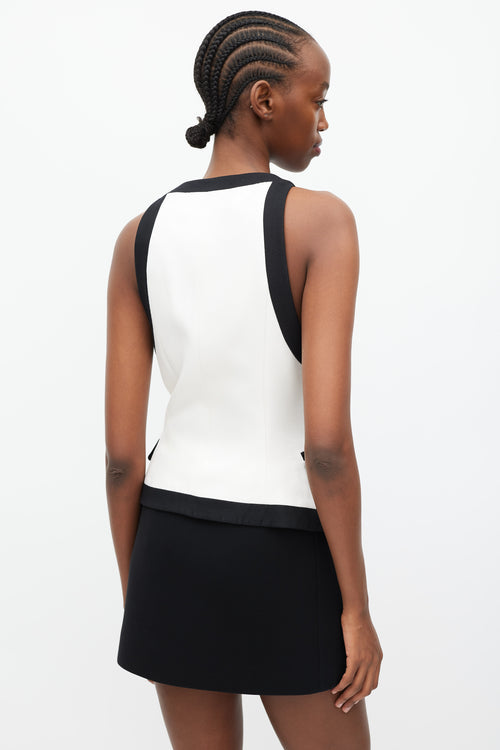 Balmain Cream & Black Silk Double Breasted Vest