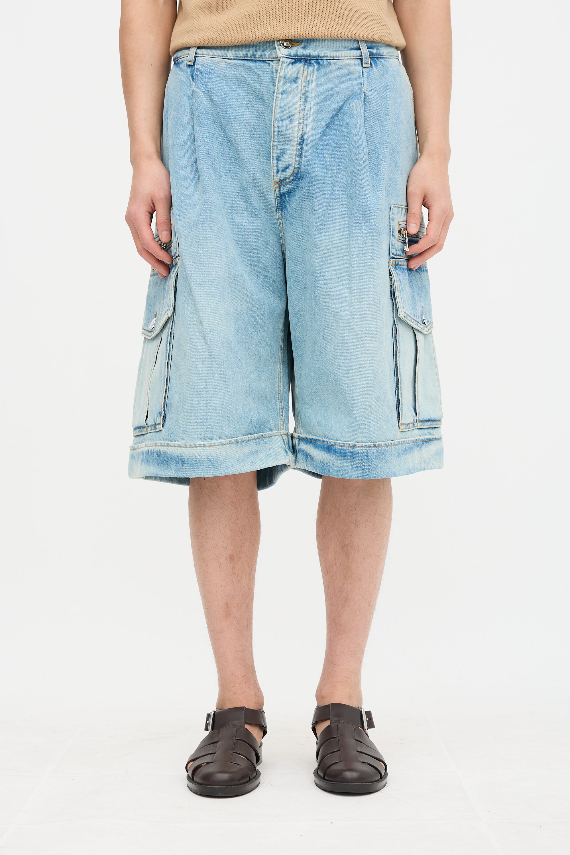 Balmain Denim Bermuda Shorts