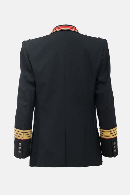 Balmain Black Wool Military Blazer