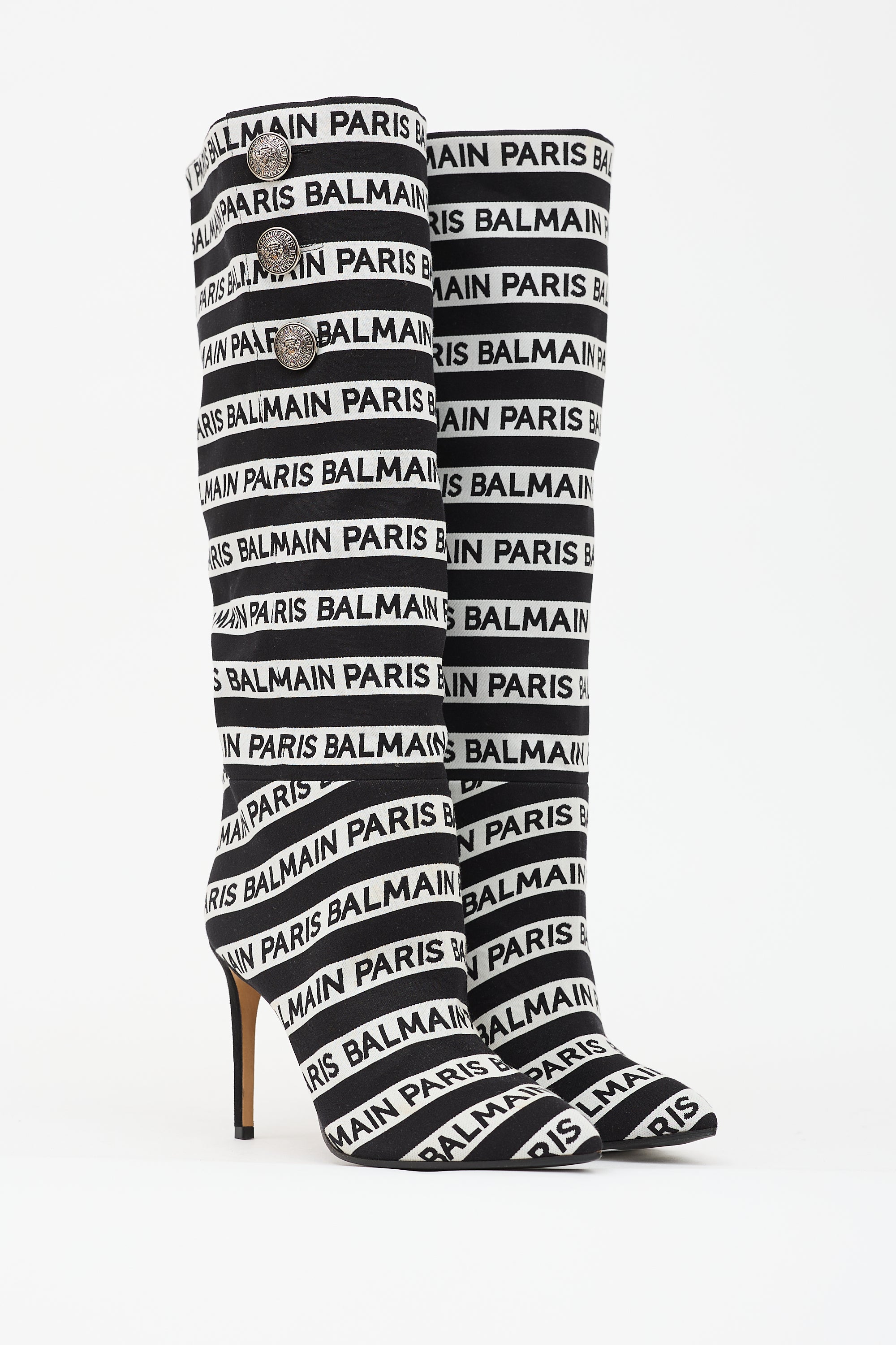 Balmain Jane Striped Logo Boot