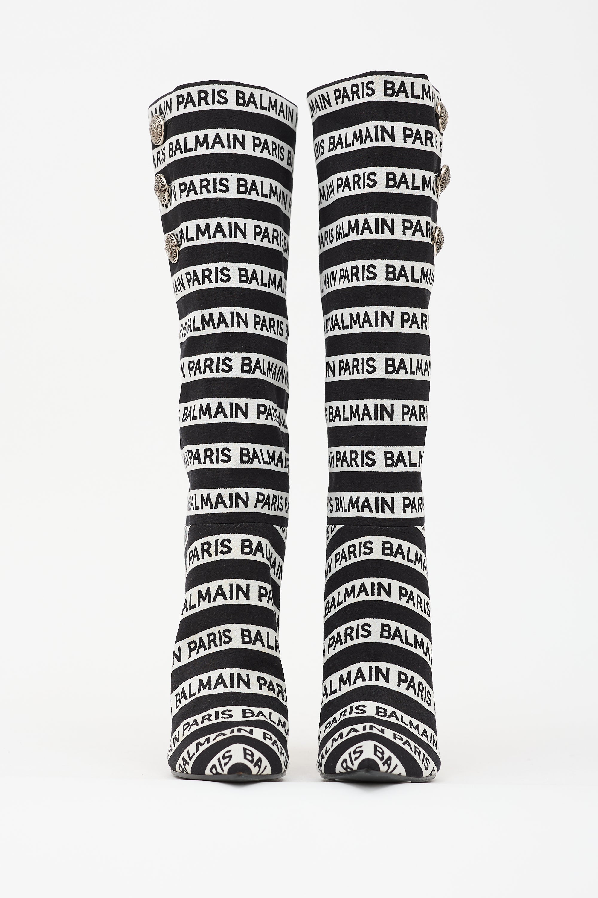 Balmain Jane Striped Logo Boot