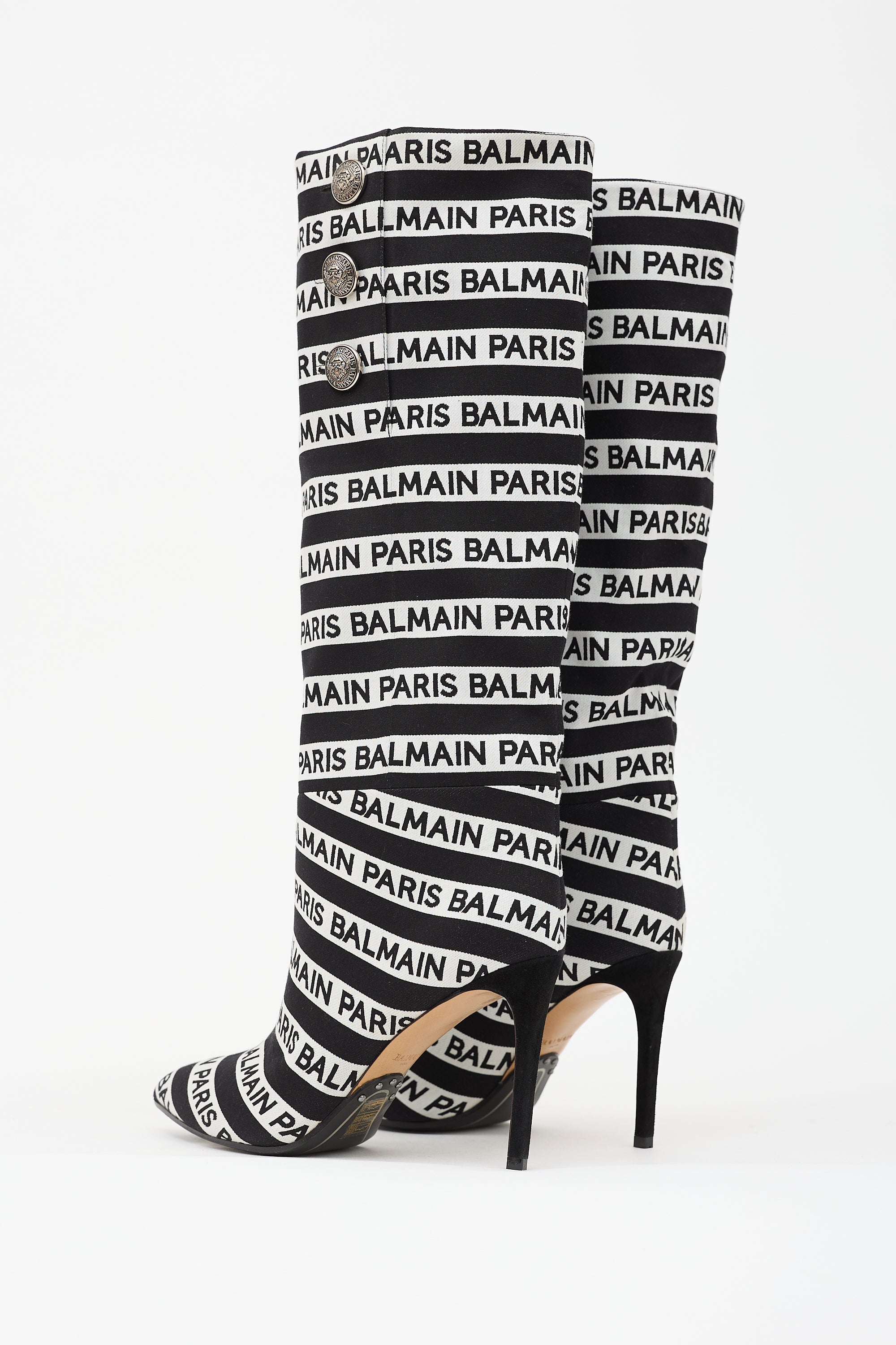 Balmain Jane Striped Logo Boot