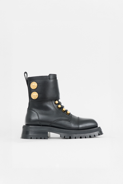 Balmain Leather Ranger Combat Boot