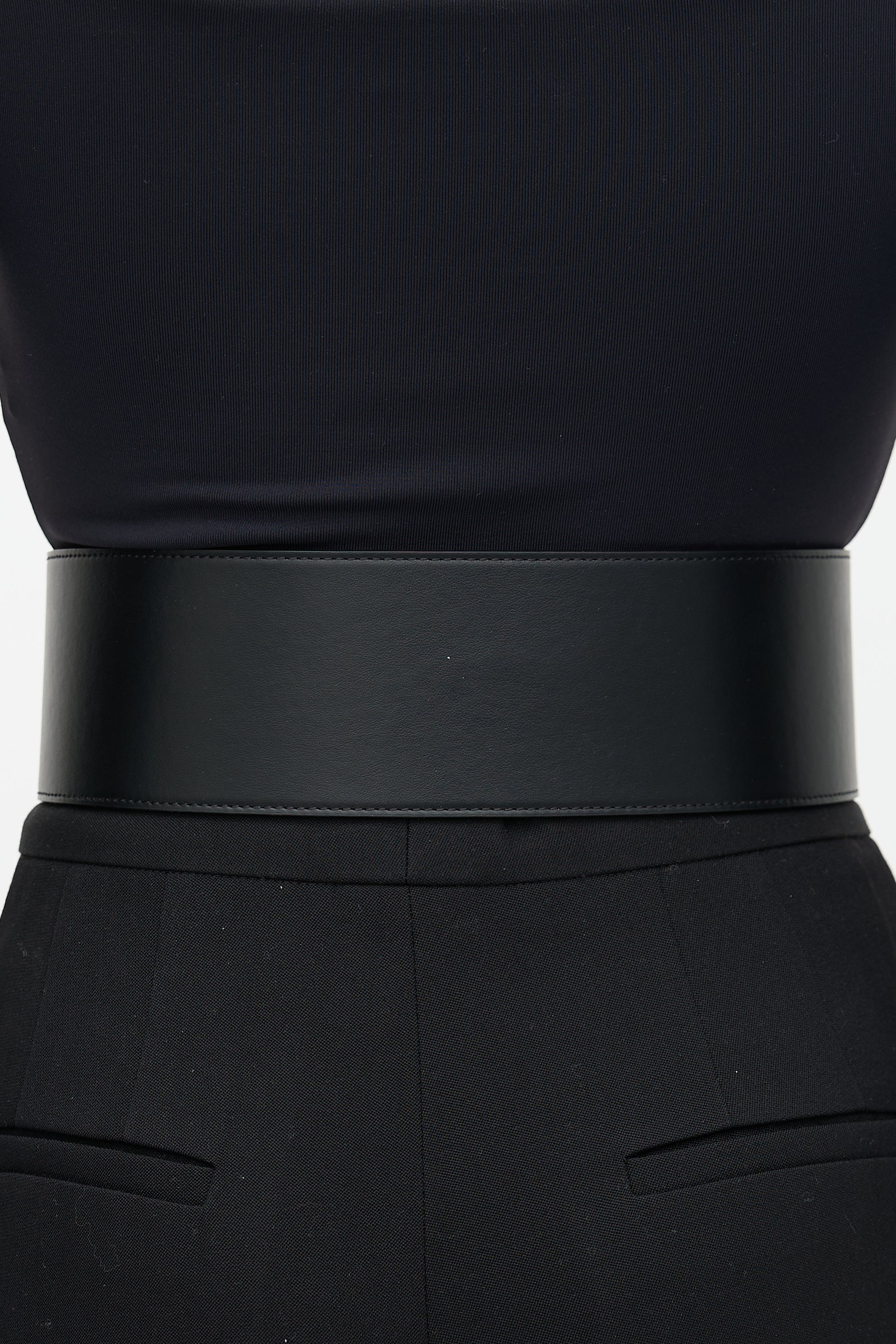 Balmain Leather B Buckle Wide Belt