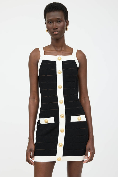 Balmain Mesh Panel Bodycon Dress
