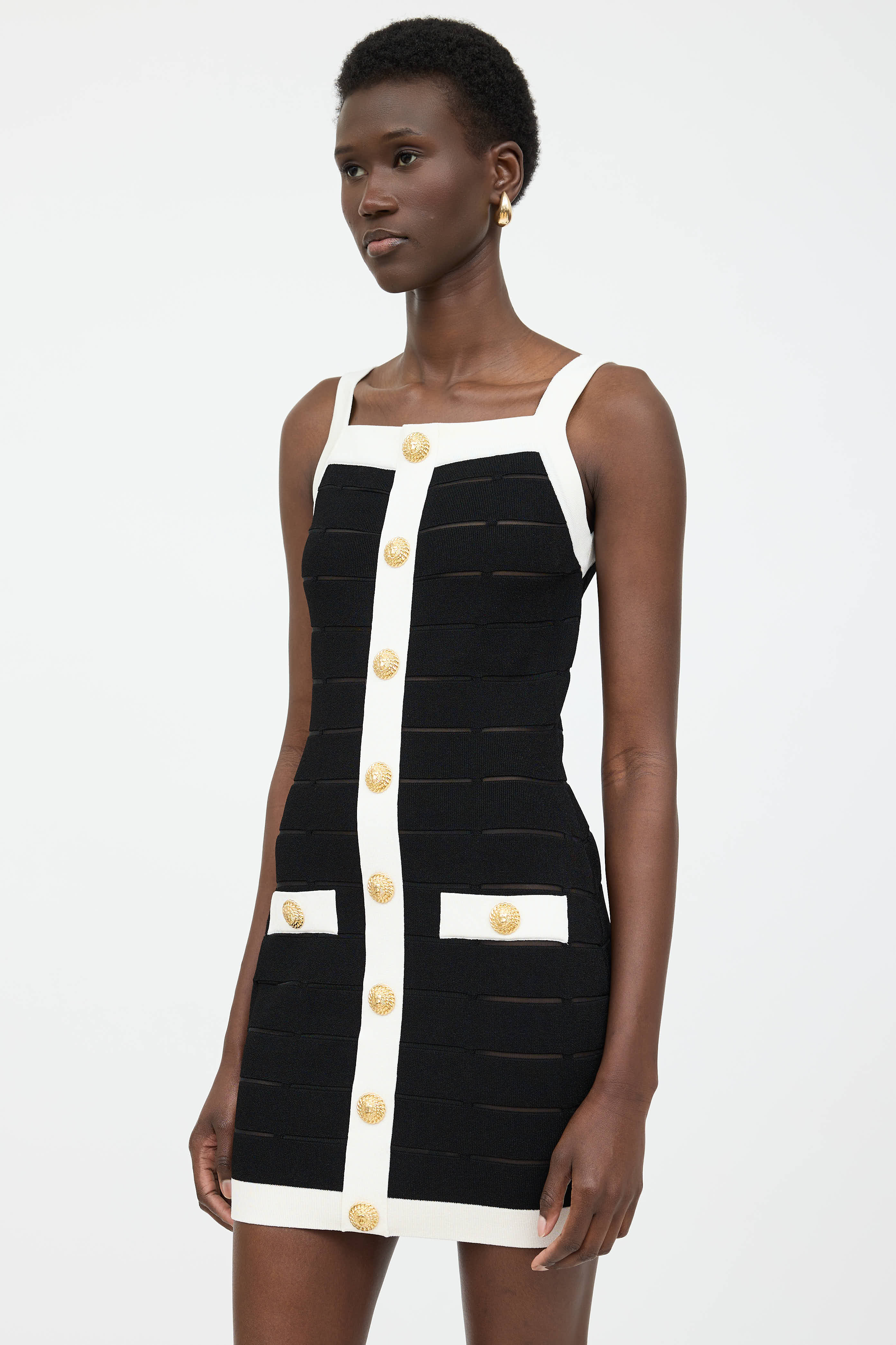 Balmain Mesh Panel Bodycon Dress