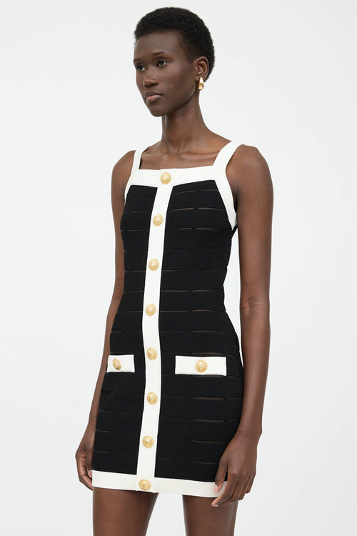 Balmain Mesh Panel Bodycon Dress