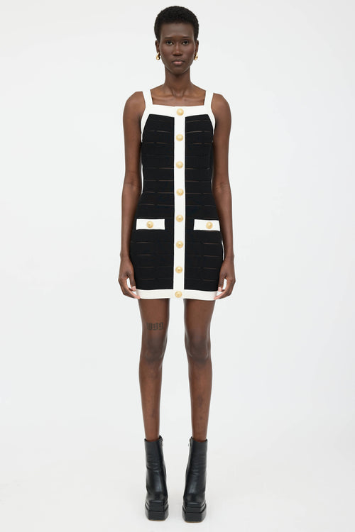 Balmain Mesh Panel Bodycon Dress