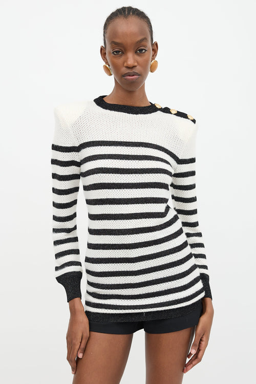 Balmain Metallic Stripe Sweater