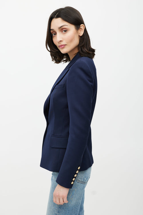 Balmain Navy & Gold Wool Blazer