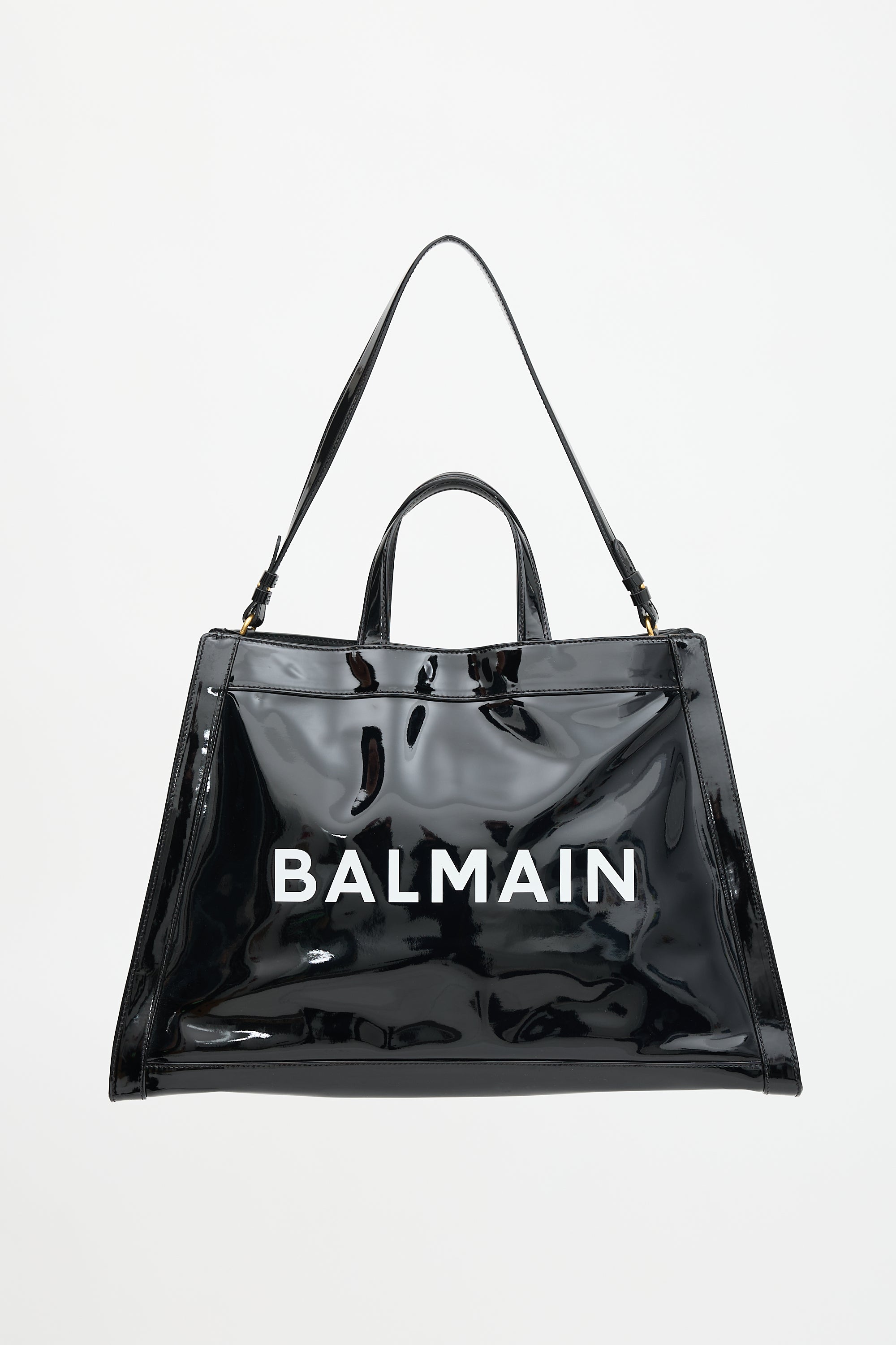 Balmain Patent Logo Tote Bag