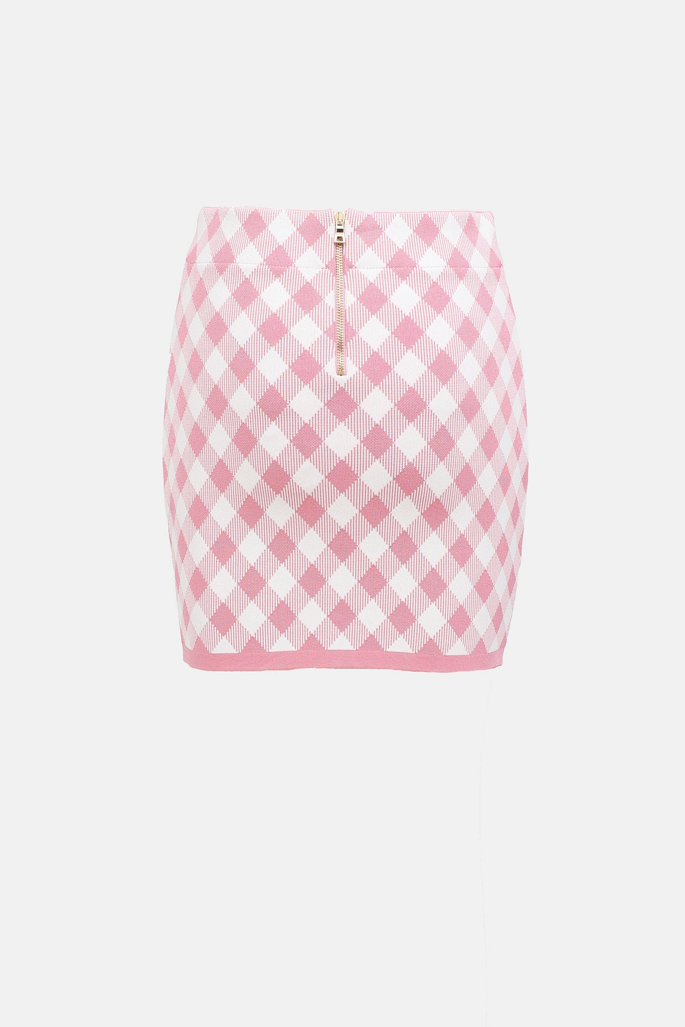 Balmain Knit Checkered Mini Skirt