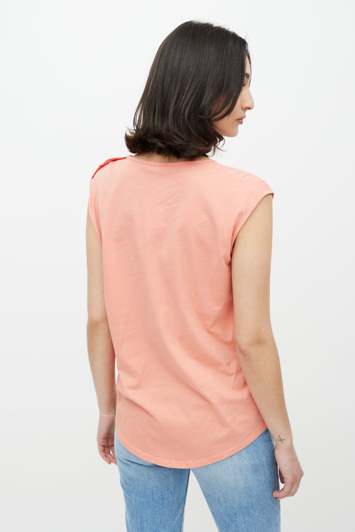 Balmain Pink & Silver Sleeveless Logo Top