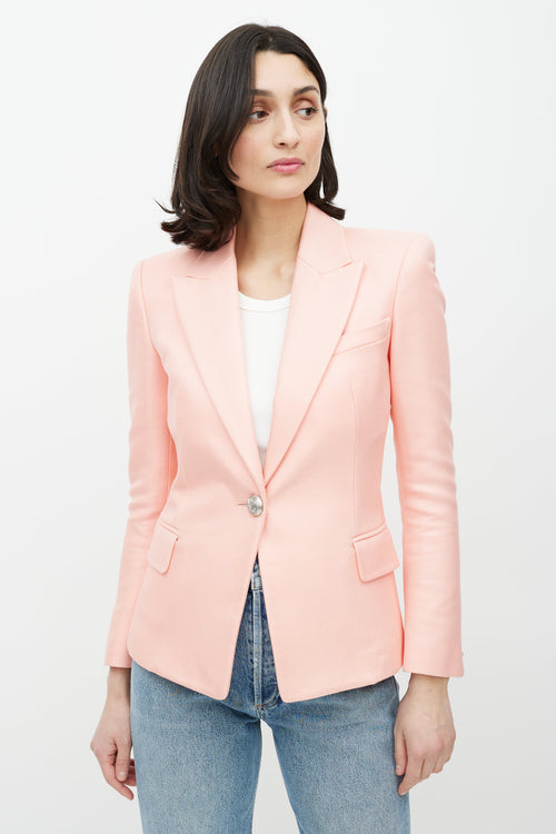 Balmain Pink & Silver Woven Blazer
