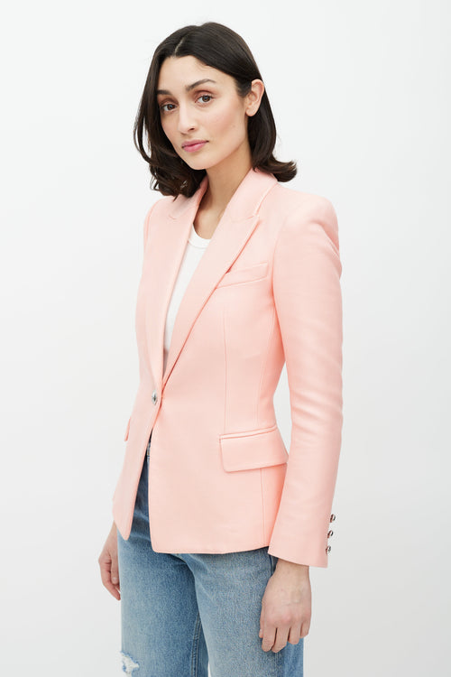 Balmain Pink & Silver Woven Blazer