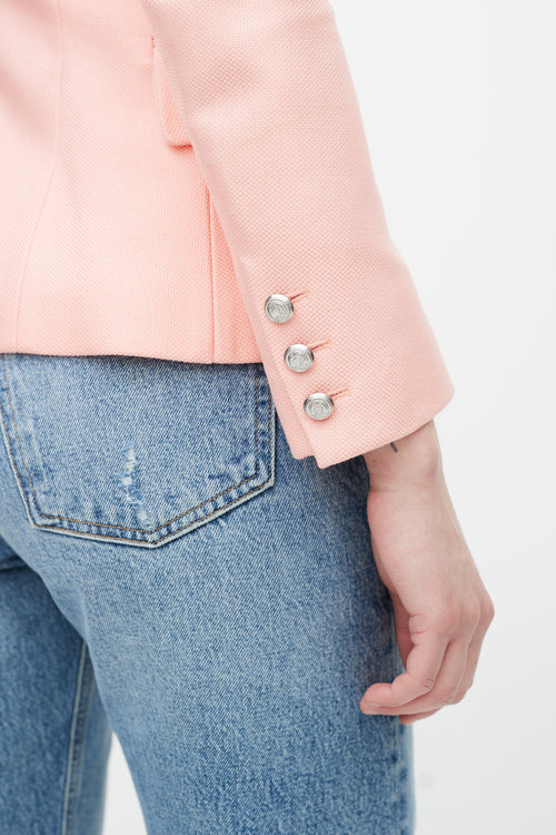 Balmain Pink & Silver Woven Blazer