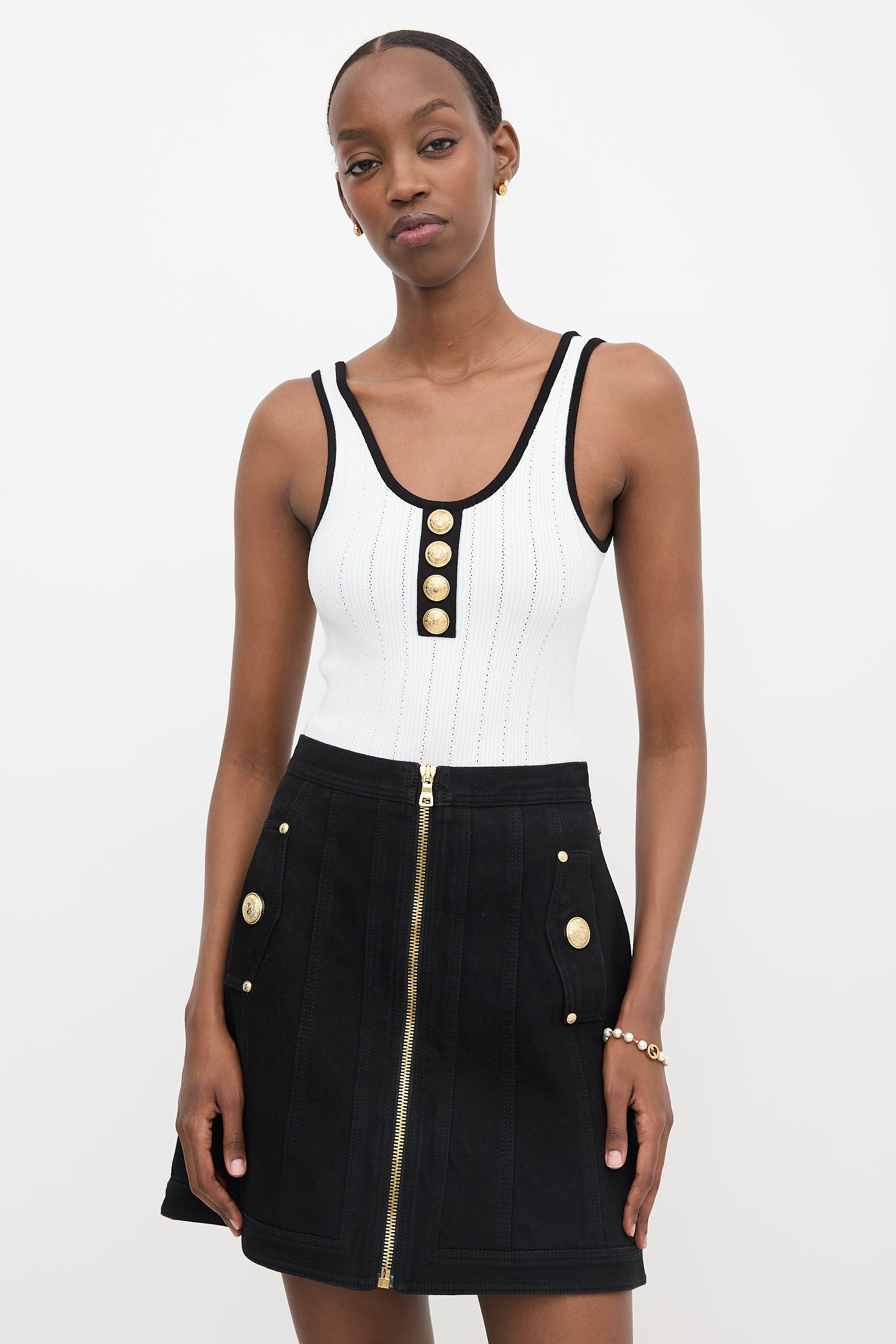 Balmain Pointelle Knit Bodysuit