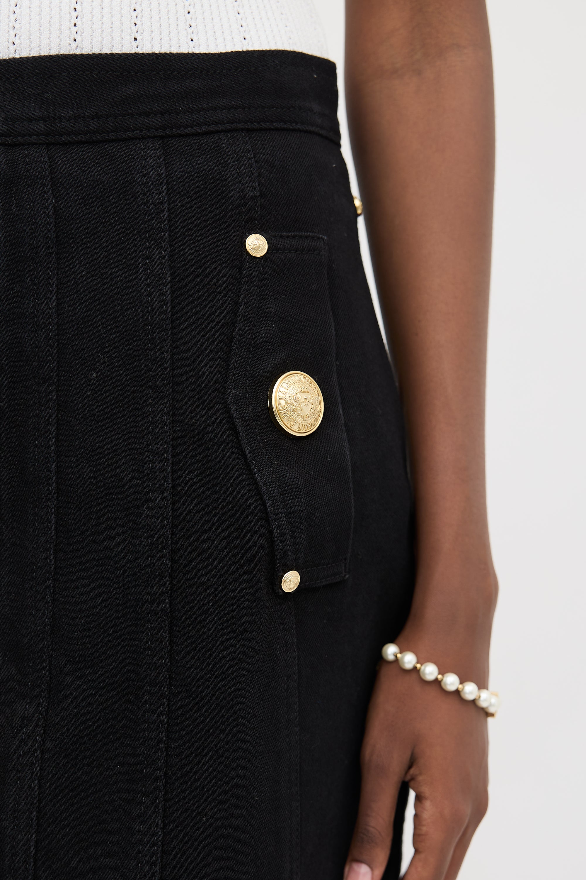 Balmain Denim Mini Skirt