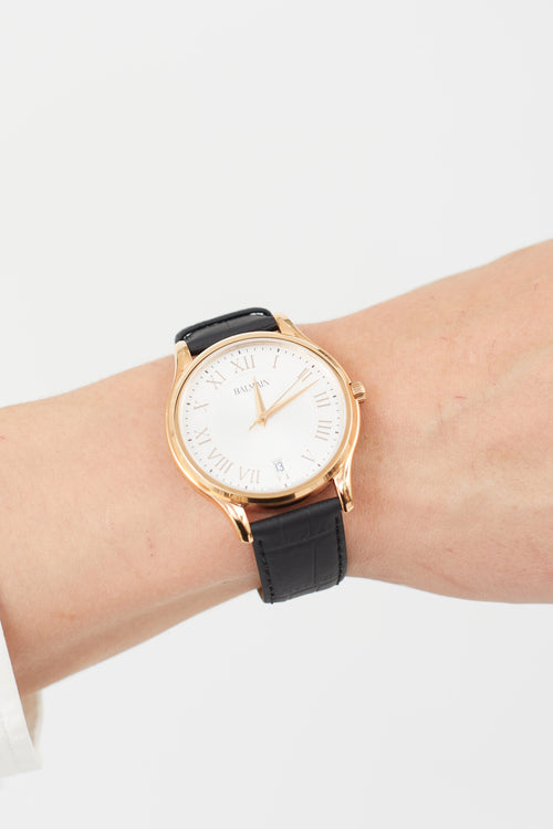 Balmain Rose Gold & Black Beleganza Steel Watch