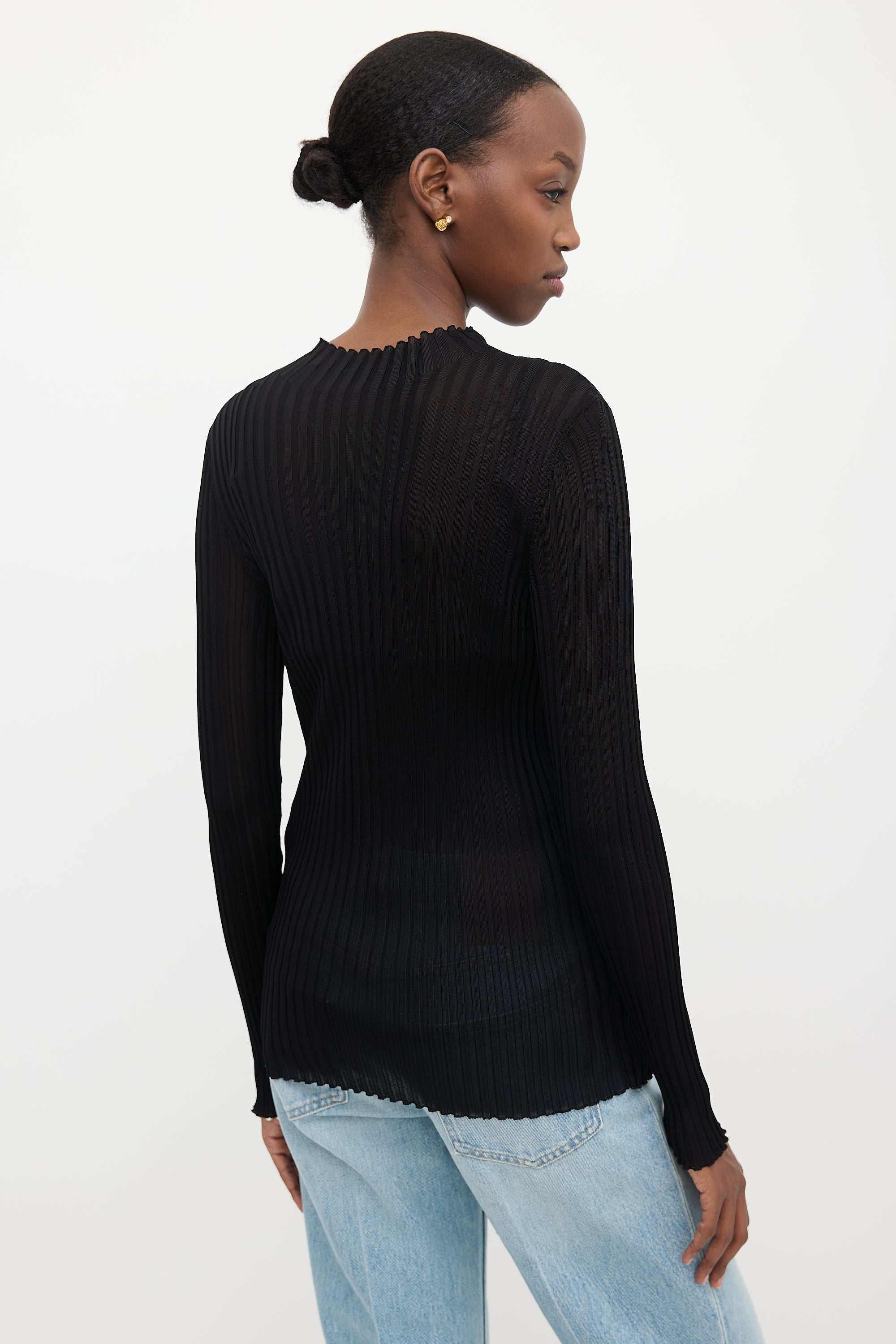 Balmain Sheer Rib Knit Top