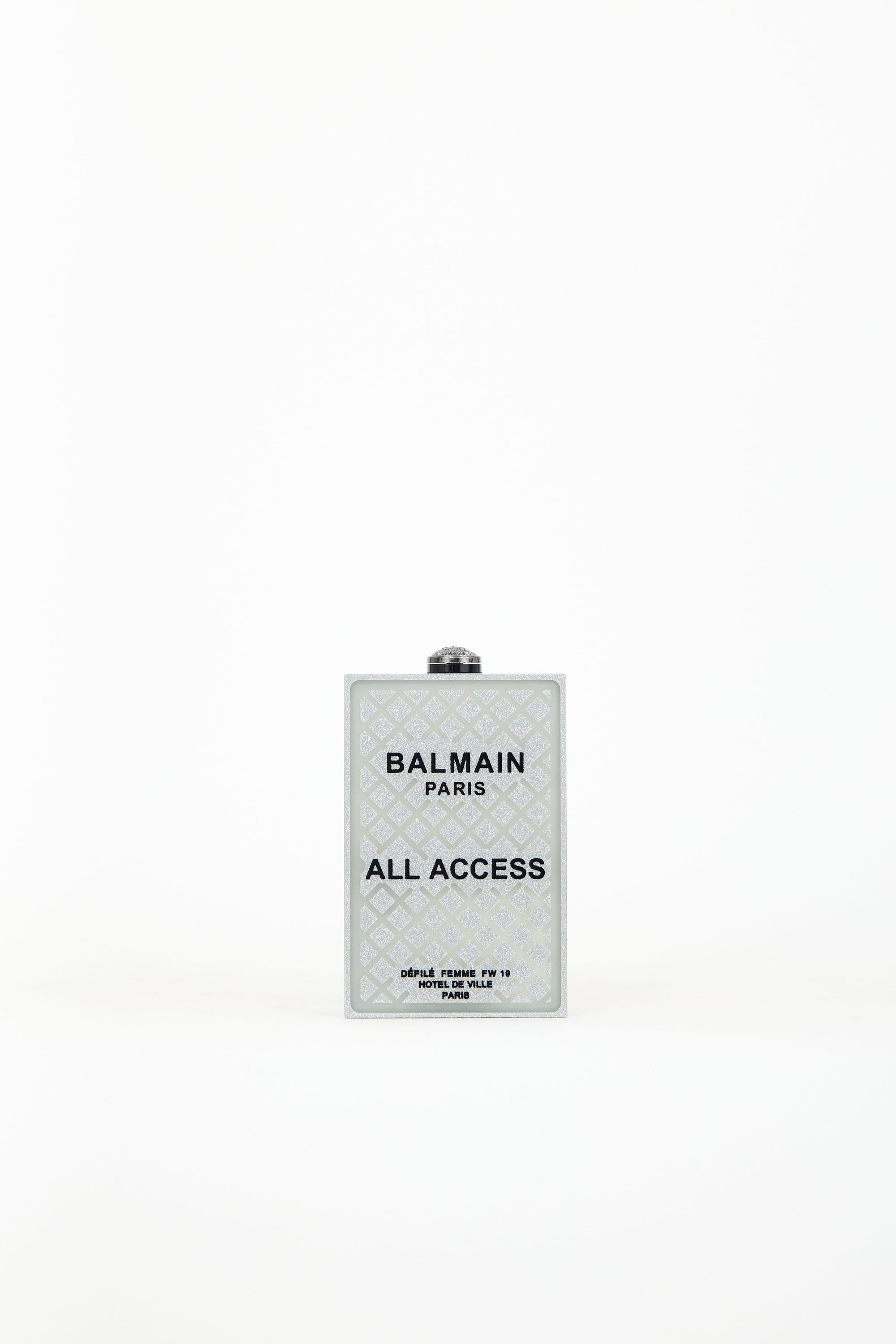 Balmain Silver All Access Minaudiere Box Bag