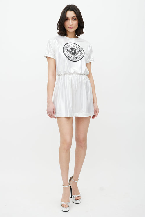 Balmain Silver & Black Logo Dress