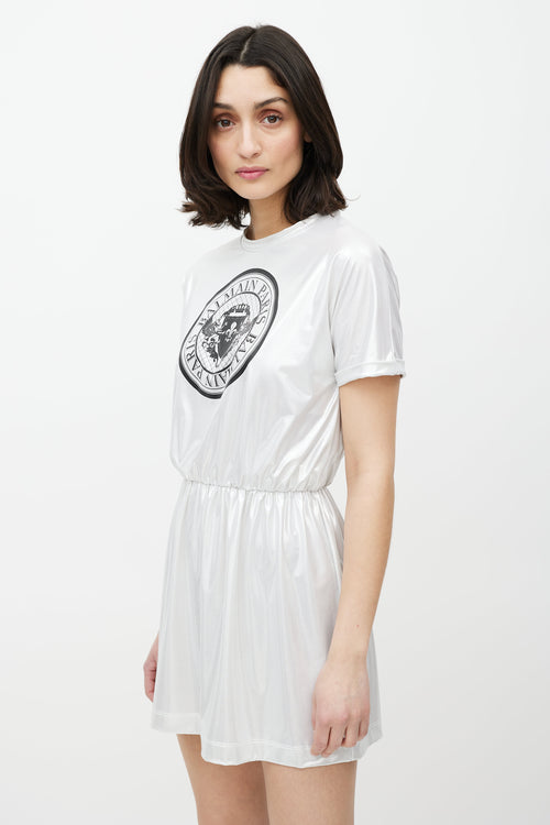 Balmain Silver & Black Logo Dress