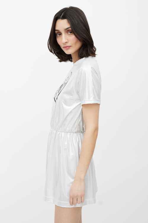 Balmain Silver & Black Logo Dress