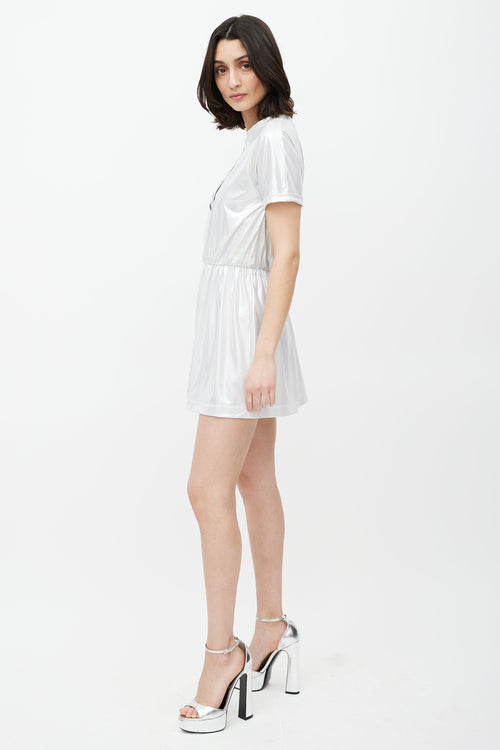Balmain Silver & Black Logo Dress