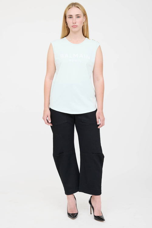 Balmain Sleeveless Logo T-Shirt