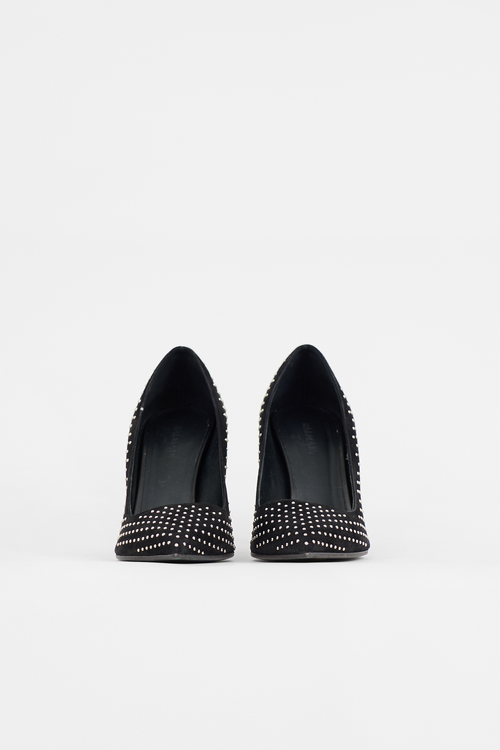 Balmain Suede Studded Pump